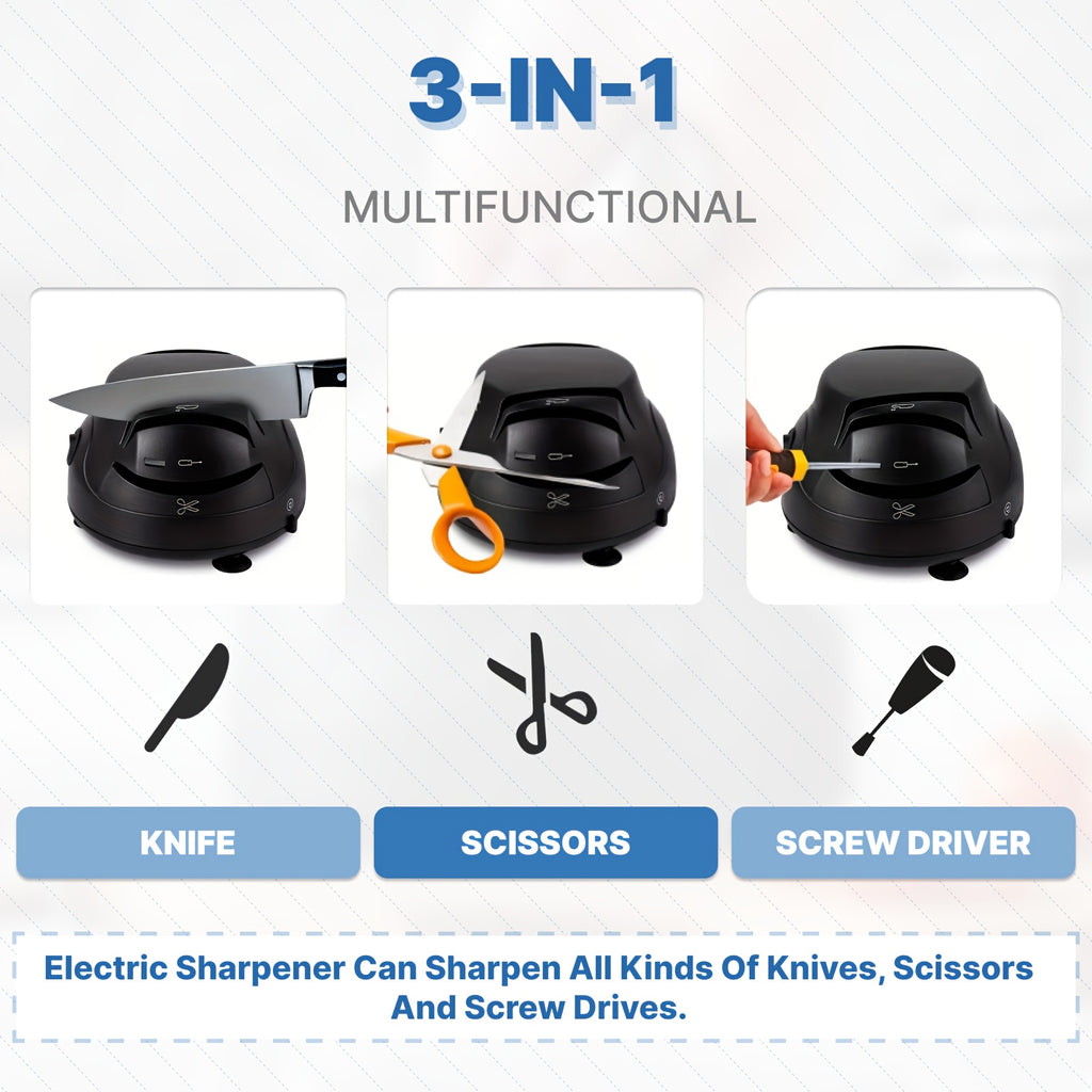 WANVOAPLS Electric Knife Sharpener 28D-4 Model - Professional 4-Slot Sharpening System, Dual Voltage (36V-100V) with US Plug, ABS Material - Ideal for Kitchen Knives, Kitchen Knives And Utensils|Modern Kitchen Accessory|Durab