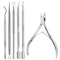 Ensemble d'outils professionnels en acier inoxydable pour la manucure - Lime, vernis et soin des cuticules