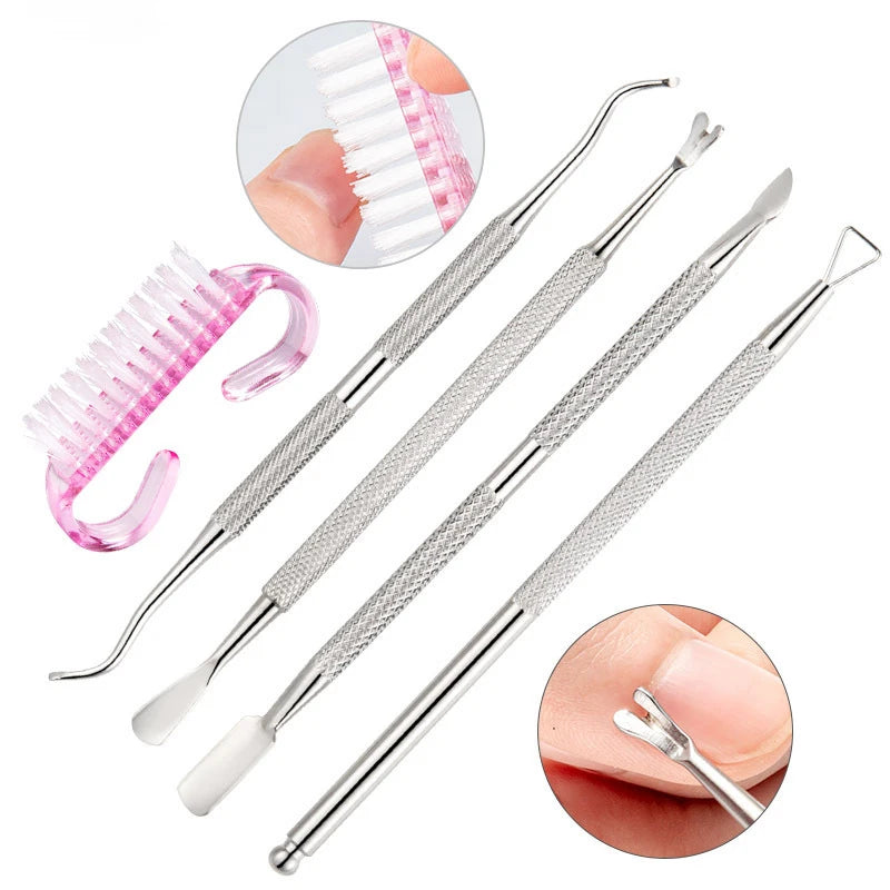 Ensemble d'outils professionnels en acier inoxydable pour la manucure - Lime, vernis et soin des cuticules