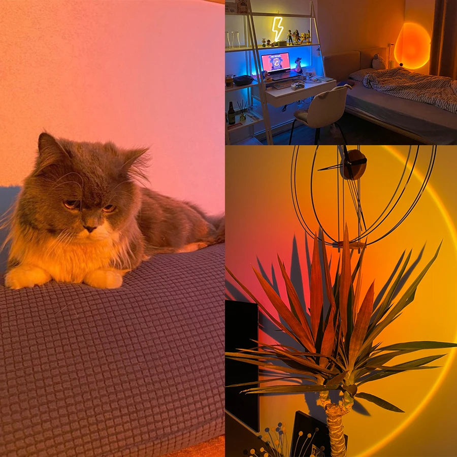 Lampe de nuit LED Tuya Smart Sunset, projecteur à distance USB RGB avec application Smart Life, idéale pour la décoration de chambre, la photographie, les fêtes et les naissances. Parfaite pour la décoration de chambre, les photos et les événements.