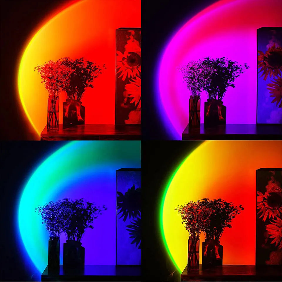 Lampe de nuit LED Tuya Smart Sunset, projecteur à distance USB RGB avec application Smart Life, idéale pour la décoration de chambre, la photographie, les fêtes et les naissances. Parfaite pour la décoration de chambre, les photos et les événements.