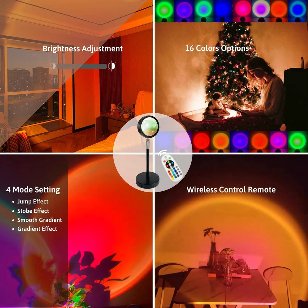 Lampe de nuit LED Tuya Smart Sunset, projecteur à distance USB RGB avec application Smart Life, idéale pour la décoration de chambre, la photographie, les fêtes et les naissances. Parfaite pour la décoration de chambre, les photos et les événements.