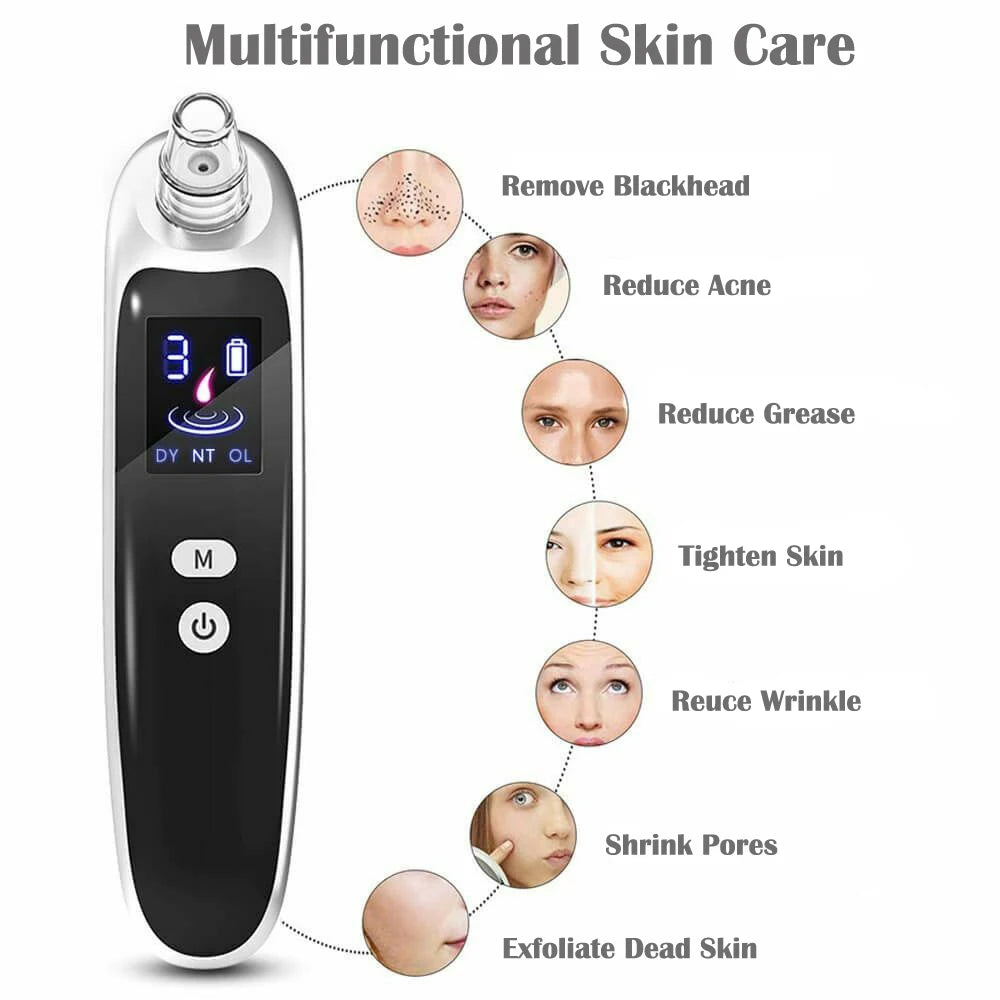Premium Blackhead Remover - 6 Heads & LCD Display