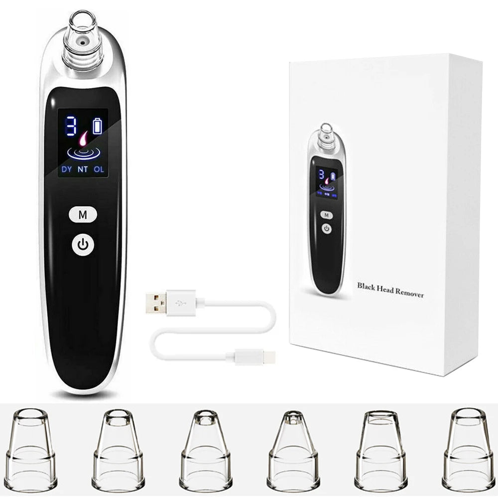 Premium Blackhead Remover - 6 Heads & LCD Display