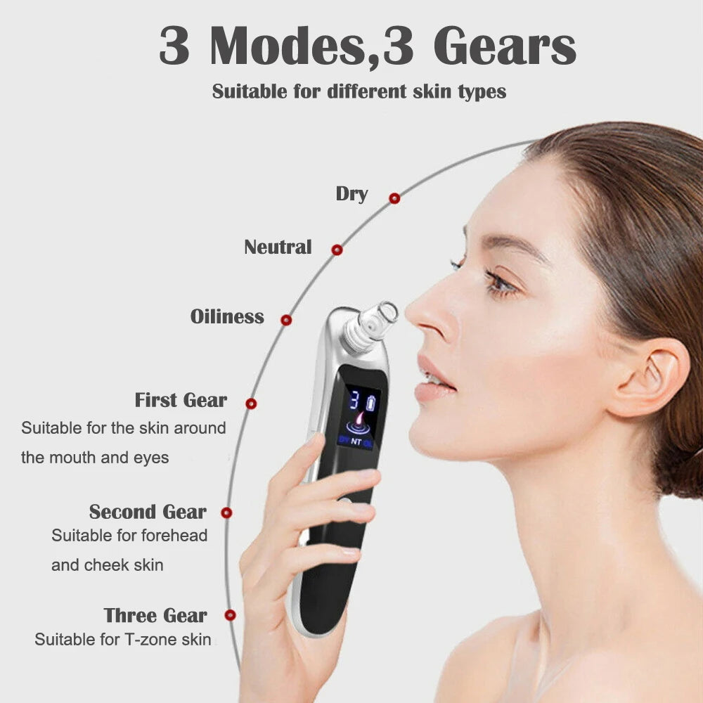 Premium Blackhead Remover - 6 Heads & LCD Display