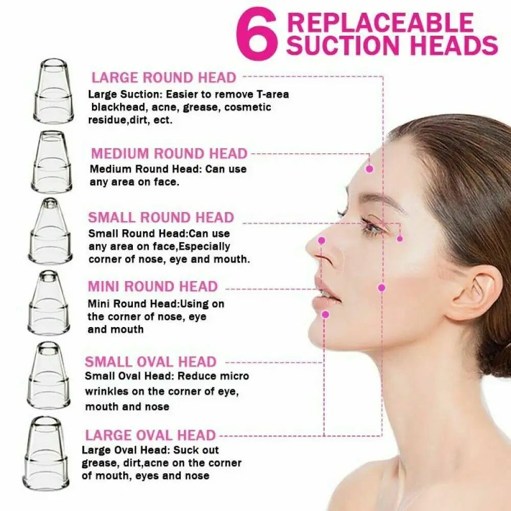 Premium Blackhead Remover - 6 Heads & LCD Display