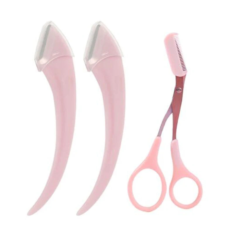 Eyebrow Trimming Knife Eyebrow Face Razor For Women Professional Eyebrow Scissors With Comb Brow Trimmer Scraper Accessories