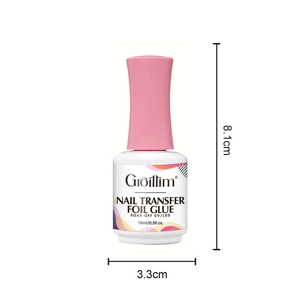 Colle pour nail art métallisé, colle de transfert pour stickers métallisés, idéale pour le nail art DIY, nécessite un éclairage LED.