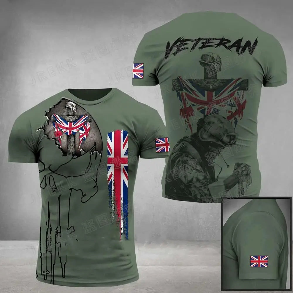 British Soldier Army Veteran T-Shirt - 3D Printed Camouflage Tee