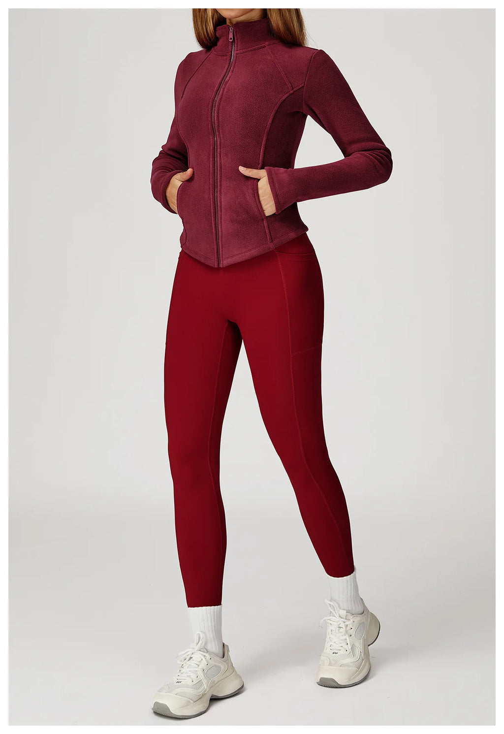 Sports Jacket Long Sleeve Women Zip Fitness Yoga Shirt Winter Warm Gym Top Activewear Running Coats Workout Clothes For Cycling