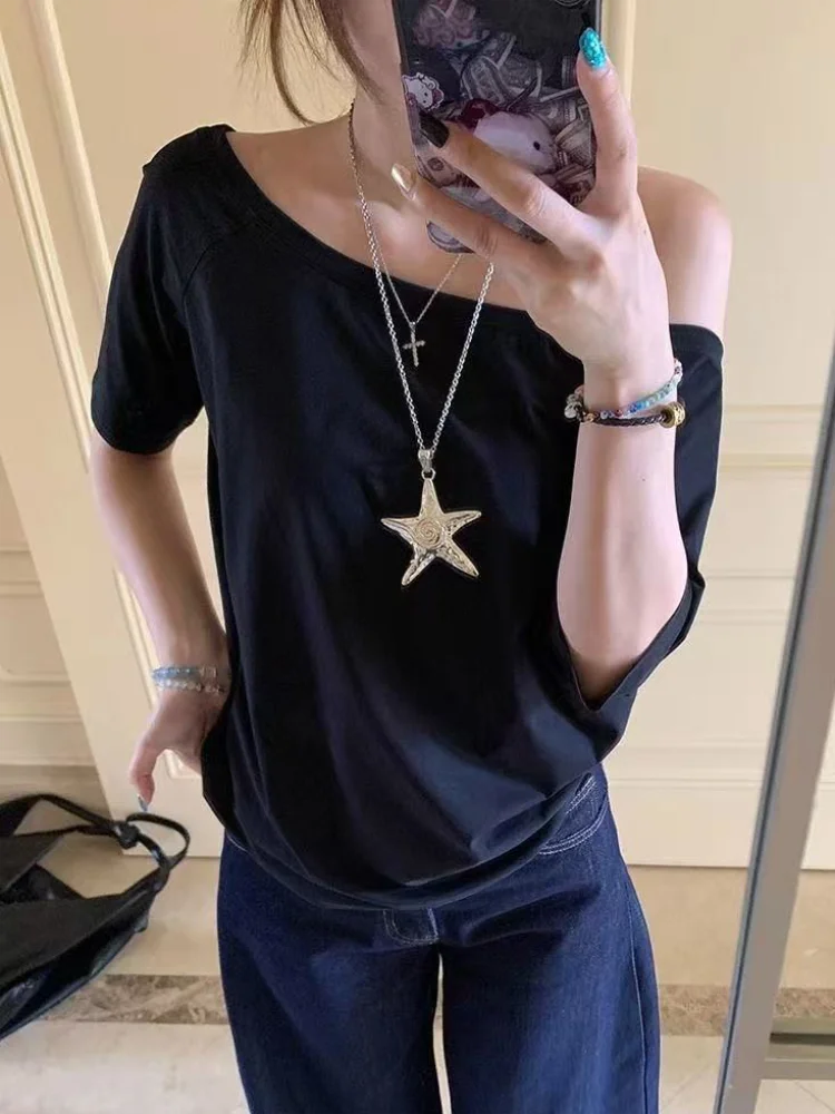 Off Shoulder T-Shirt Women - Sexy Korean Trendy Street Style Top