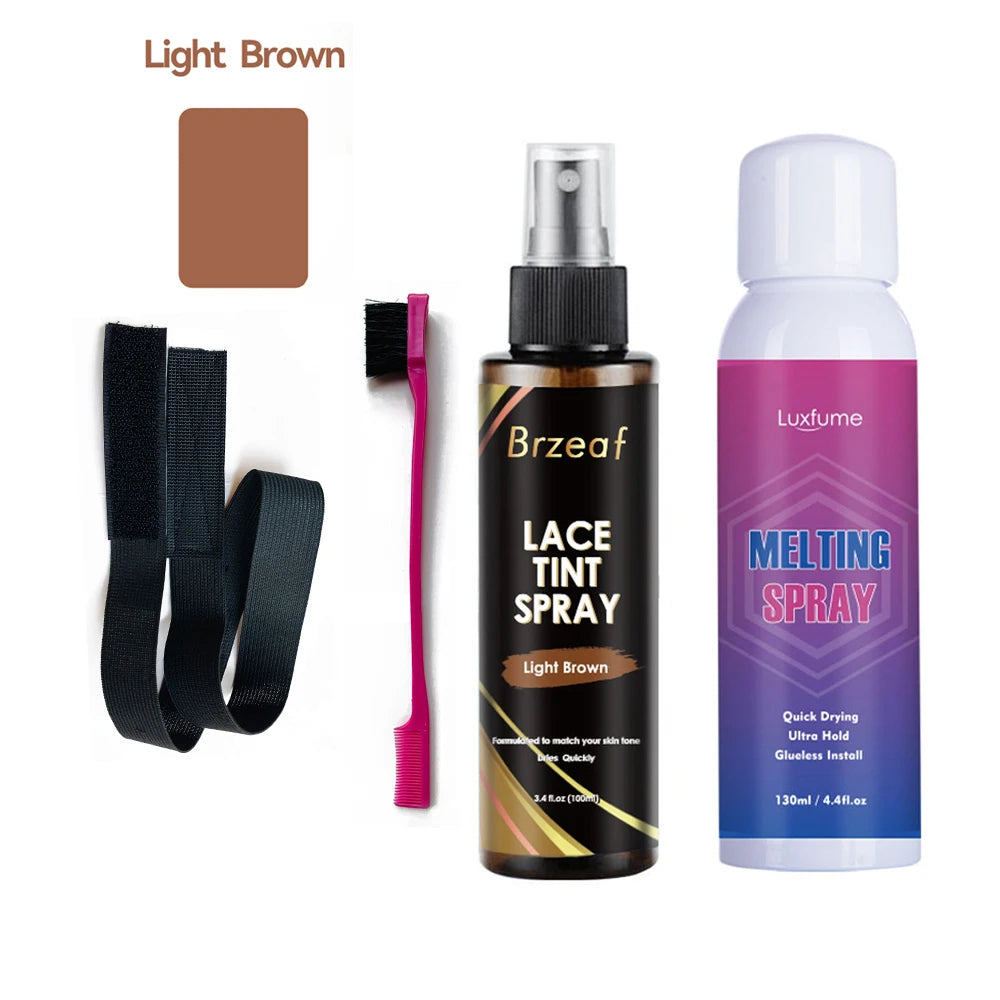 Hair Care Kit Wig Glue Wax Stick Adhesives Remover Lace Tint Mousse Melting Spray Edge Control Wig Installation Set Ultra Hold