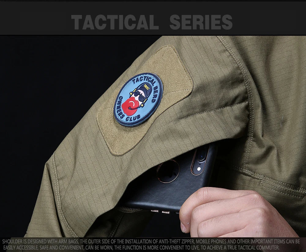 Military Tactical Long Sleeve Shirt - Multi-Pocket Camouflage Cargo Jacket