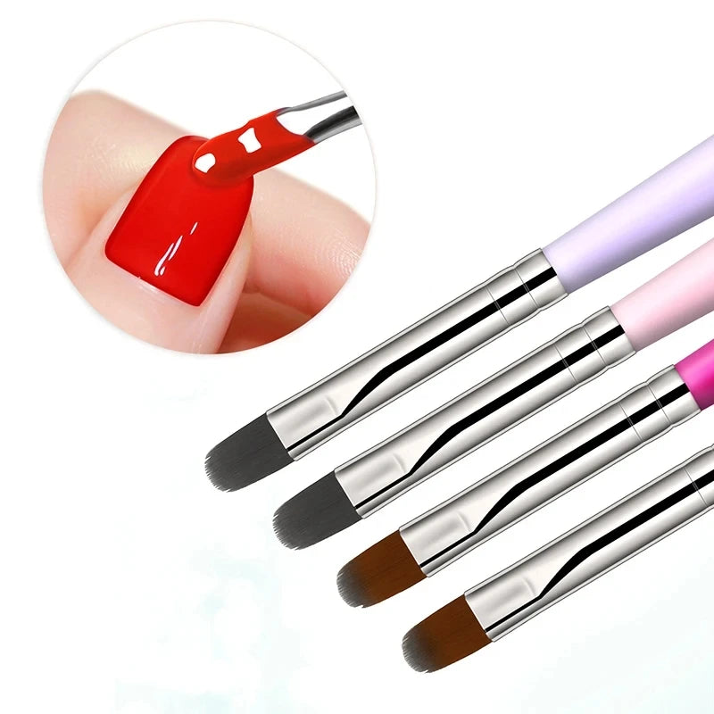 Pinceau professionnel en bois pour nail art - Extension de gel UV et peinture acrylique