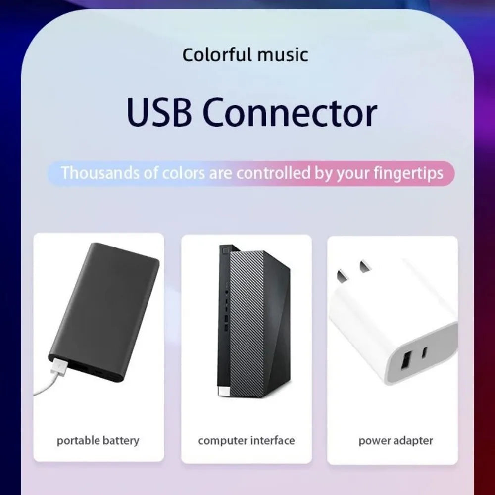Lampe d'ambiance LED intelligente Symphony avec contrôle du son et application de commande, idéale pour la TV, l'ordinateur et les jeux vidéo. Décoration pour bureau.