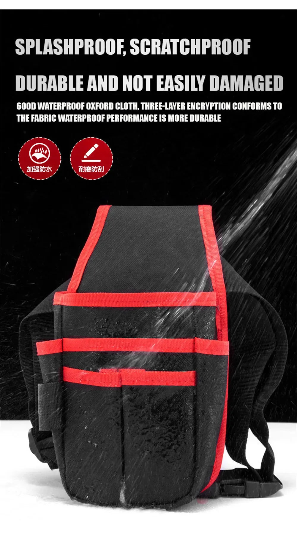Sacoche ceinture à outils professionnelle - Pochette de rangement à 8 poches pour électriciens