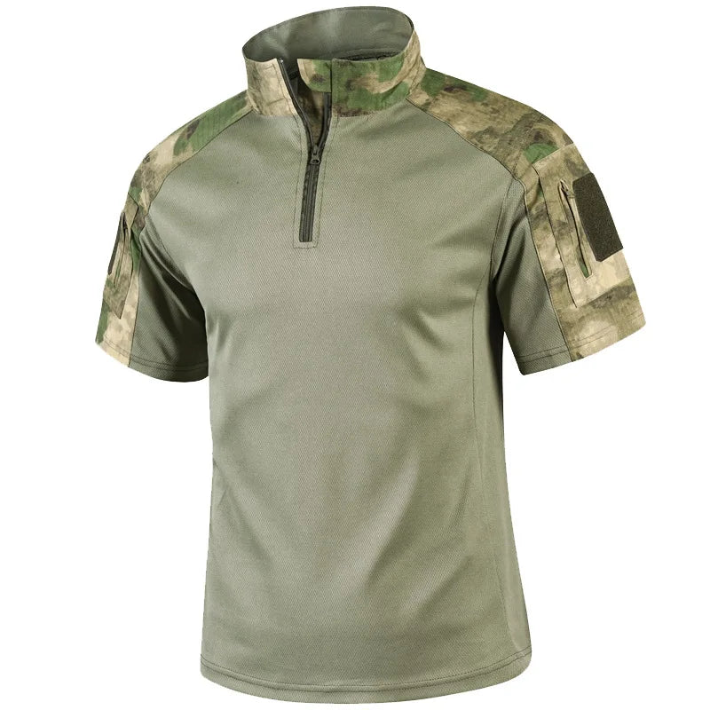 Camo Tactical Shirt Short Sleeve - Quick Dry Combat T-Shirt