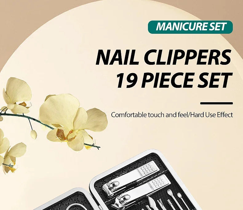 Kit complet de manucure et pédicure professionnel 19 pièces - Soin des ongles
