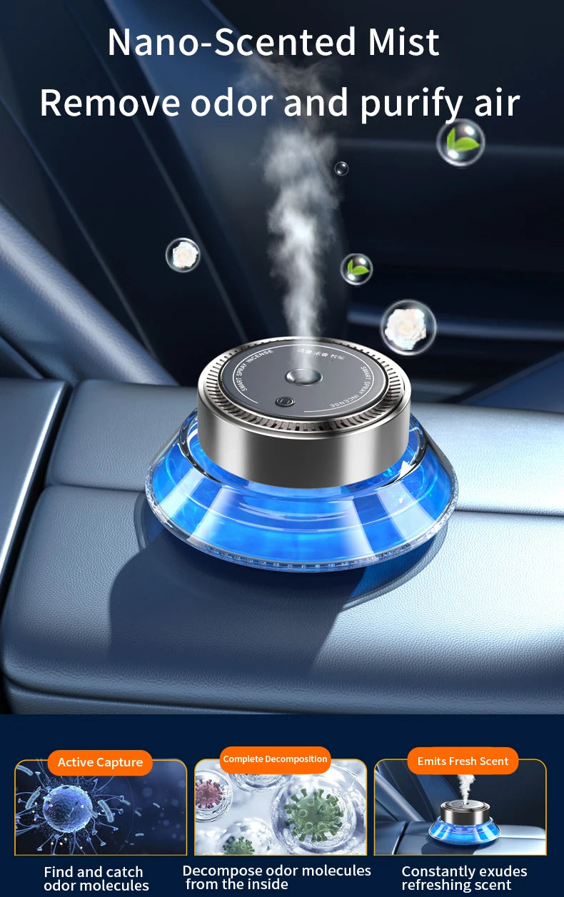 Car Essential Oil Diffuser Smart Spray Portable Wireless Usb Air Perfume Aroma Diffuser For Scent Air Freshener Car  Fragrance
