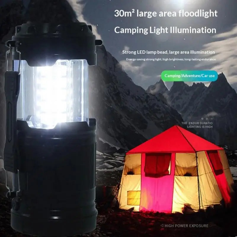 Lampe de camping LED portable, pliable et suspendue, mini lanterne, lampe torche LED puissante et lumineuse, lampe LED de poche