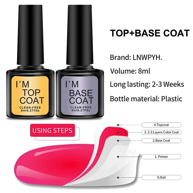 Kit de vernis à ongles semi-permanent avec lampe UV/LED et outils de manucure.