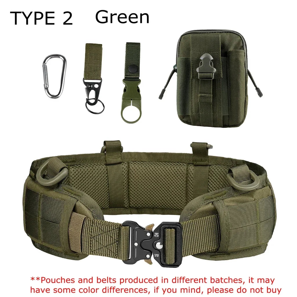 Tactical MOLLE Padded Belt - Combat Waist Belt for Airsoft & Hunting