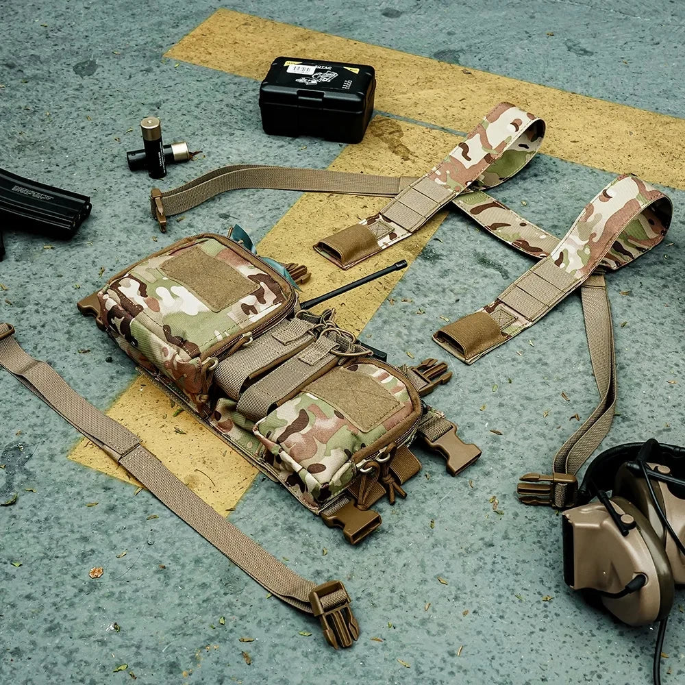 Tactical Chest Rig Vest - 500D Nylon Modular Gear for Airsoft & Hunting