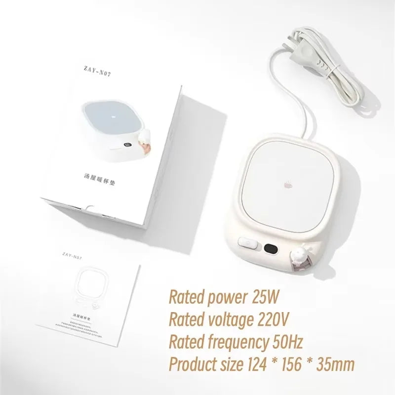 25W Coffee Mug Warmer Cup Heater Electric Hot Plate 4 Temperature Settings Warmer Cup Coaster for Tea Milk Water Heating Pad