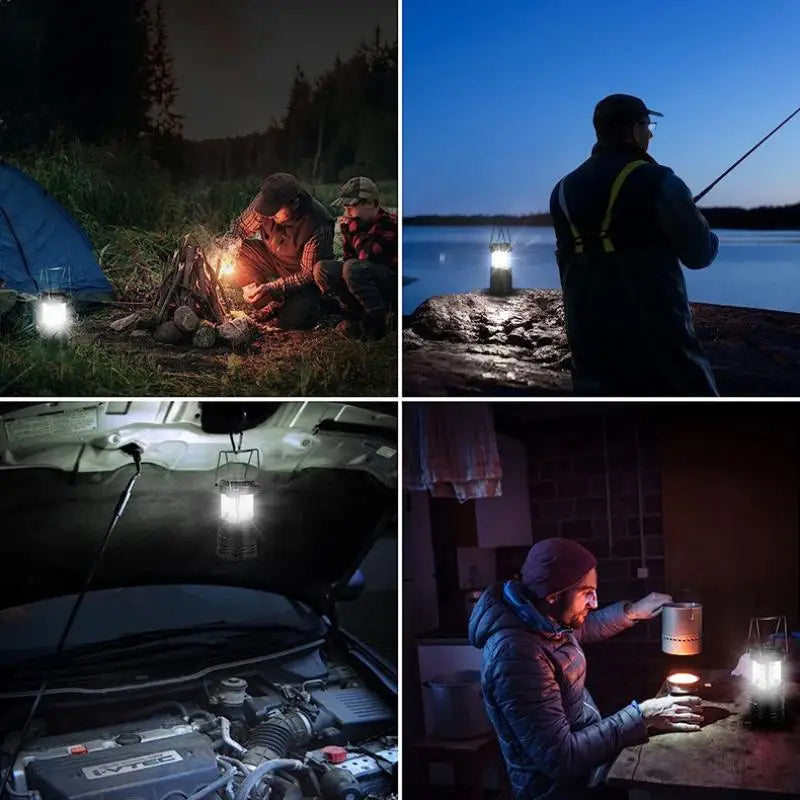 Lampe de camping LED portable, pliable et suspendue, mini lanterne, lampe torche LED puissante et lumineuse, lampe LED de poche