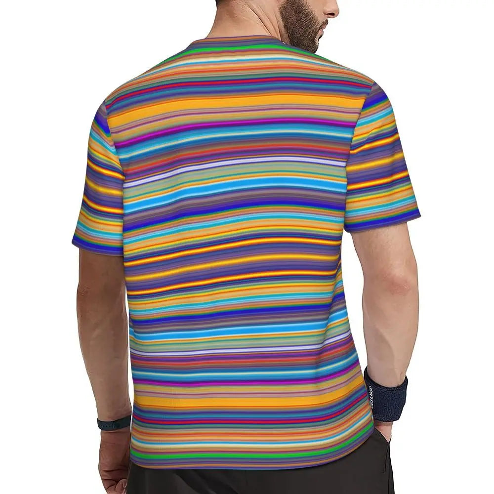 Gym T-Shirt Mondrian Line - Colorful Plaid Y2K Retro Graphic Tee
