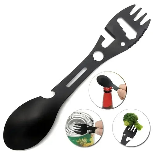 5-in-1 Survival EDC Multi-Tool - Camping Utensil Kit with Bottle Opener