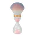 Pinceau à poussière pour ongles, manche en forme de sablier, pour enlever la poudre, brosse douce pour manucure et accessoires pour ongles en gel