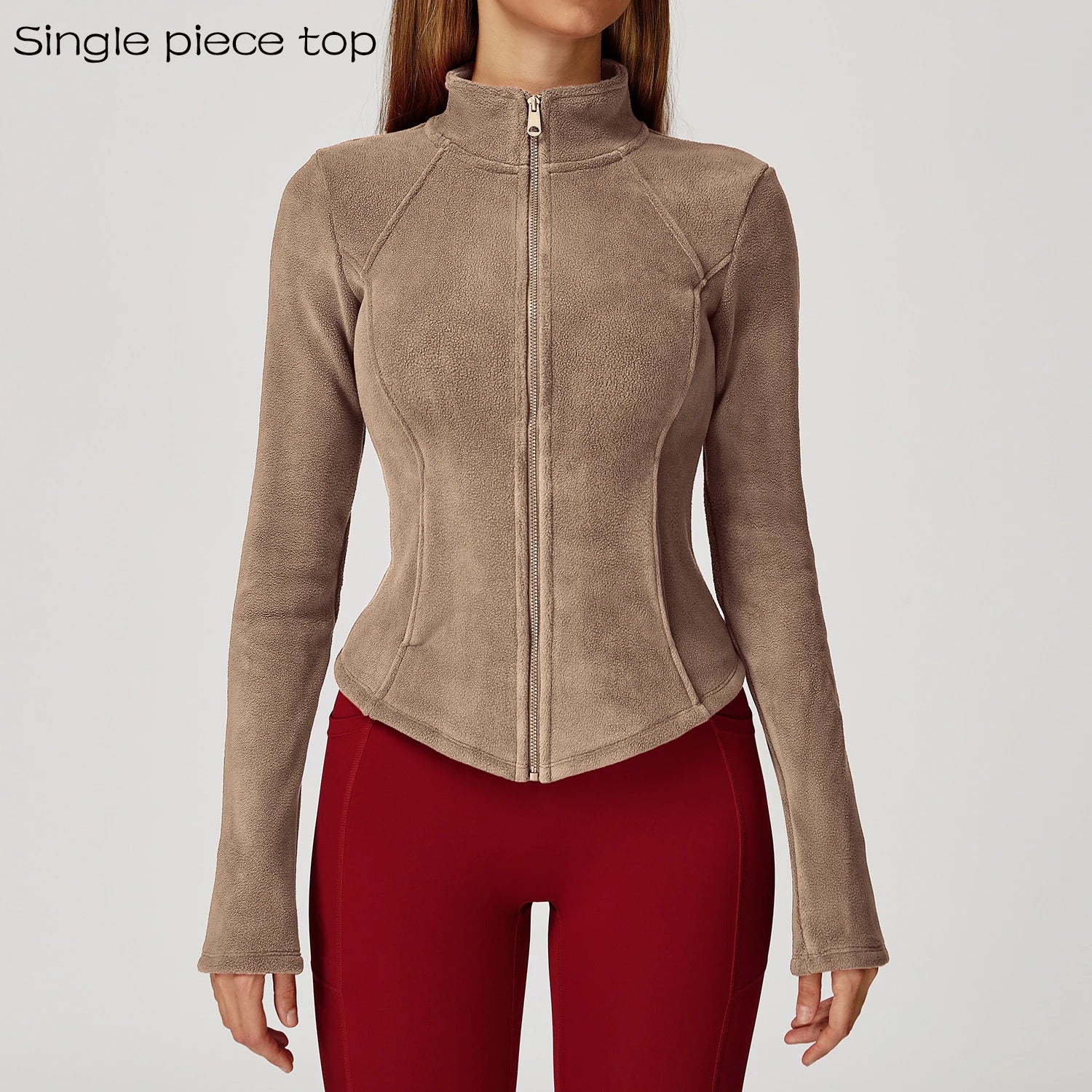 Sports Jacket Long Sleeve Women Zip Fitness Yoga Shirt Winter Warm Gym Top Activewear Running Coats Workout Clothes For Cycling