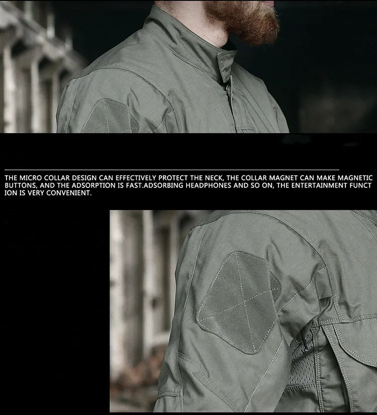 Military Tactical Long Sleeve Shirt - Multi-Pocket Camouflage Cargo Jacket
