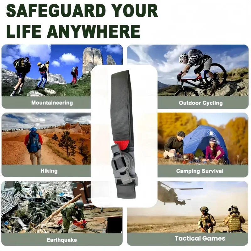 Garrot tactique militaire, équipement de survie et de camping, trousse de premiers secours d'urgence en extérieur, accessoires de sécurité et d'autodéfense