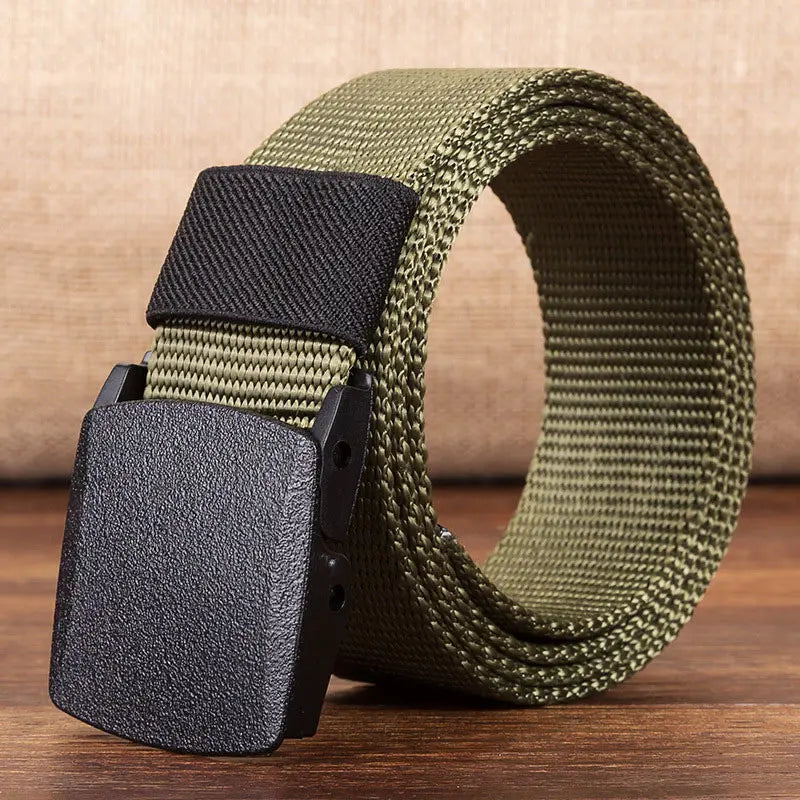 Ceinture militaire homme ajustable, ceinture tactique militaire pour le travail en extérieur et la chasse, avec boucle en plastique, 120 cm de longueur