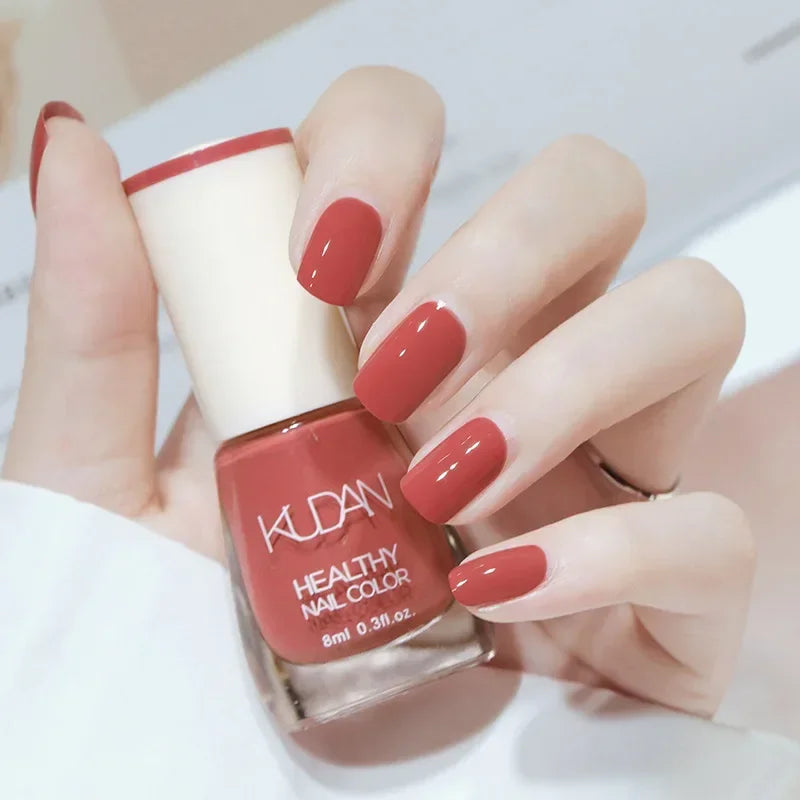 Vernis à ongles sans lampe UV, blanc à fines paillettes, sans cuisson, sans décollement, base huileuse transparente et brillante, couleur nude