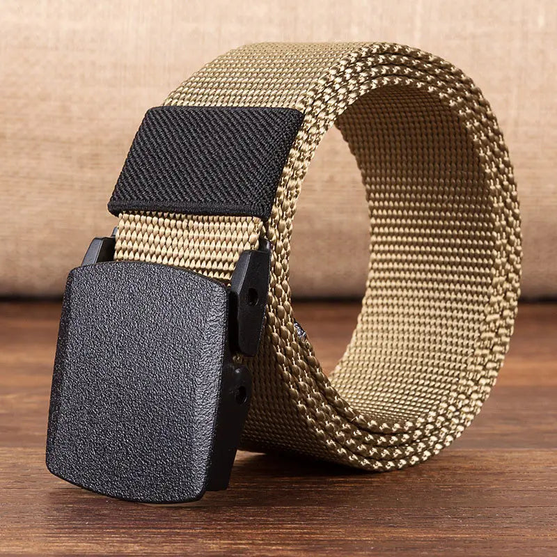 Military Men Belt Adjustable Army Tactical Belt for Outdoor Work Hunting with Plastic Buckle Tactical Waist Belt 120Cm