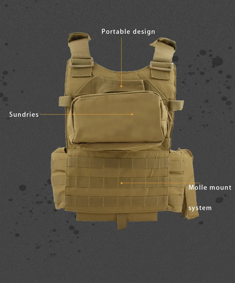 6094 Military Combat Army Wargame VestNylon Pouch Molle Gear Tactical Vest Body Armor Hunting Plate Carrier Airsoft Accessories