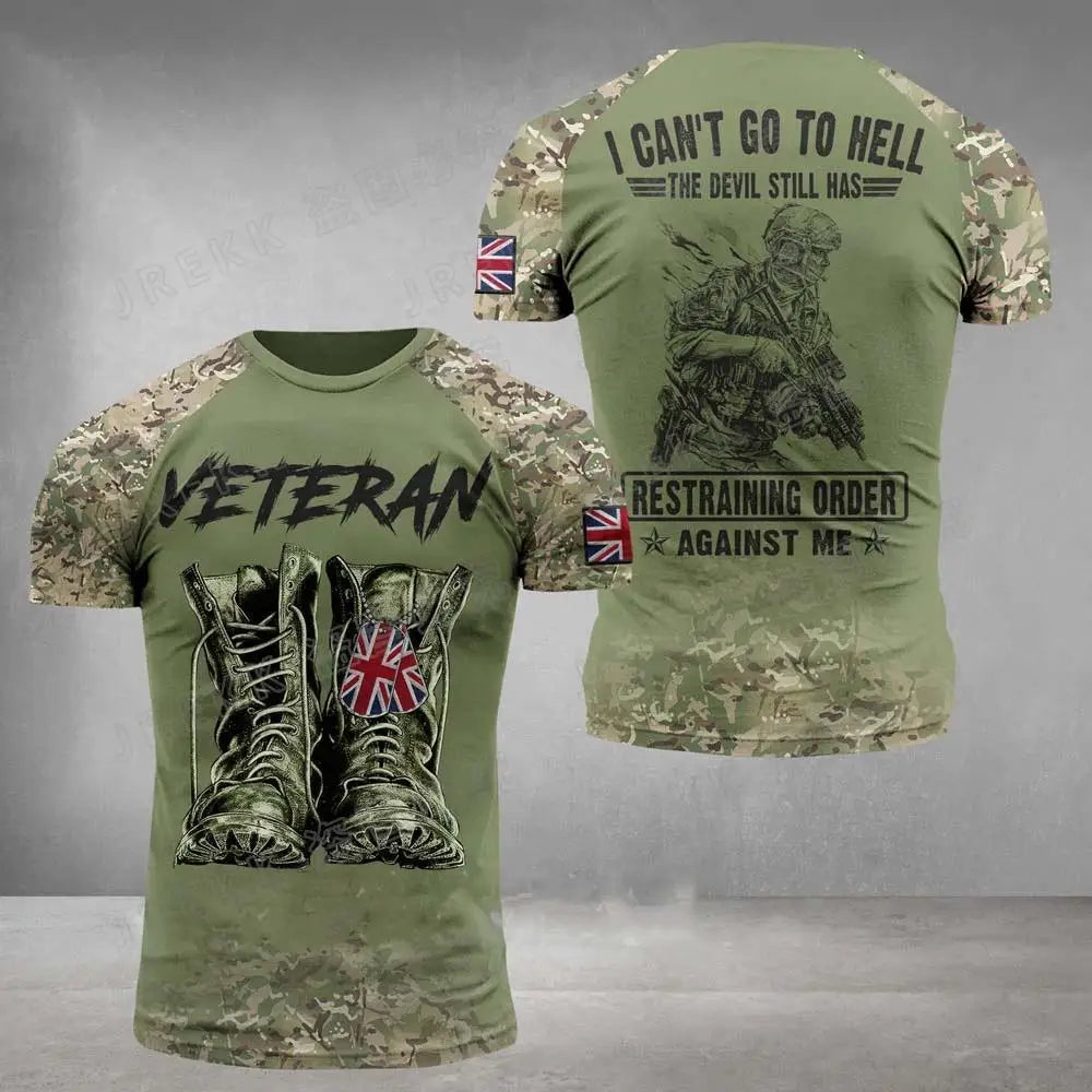 British Soldier Army Veteran T-Shirt - 3D Printed Camouflage Tee