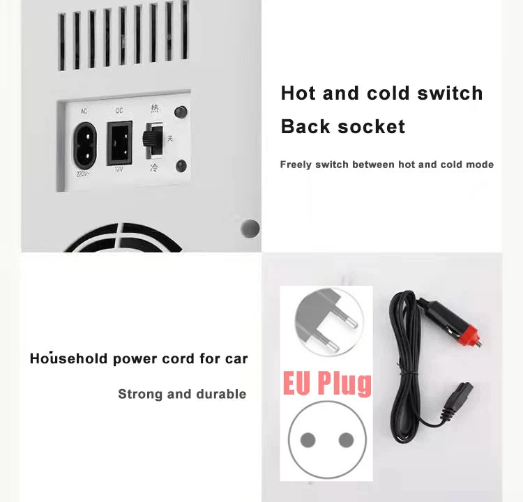 8L Portable Vehicle Refrigerator Mini Fridge Car And Home Dual-Use For Cooling Heating Refrigeration Dormitory Household Beauty