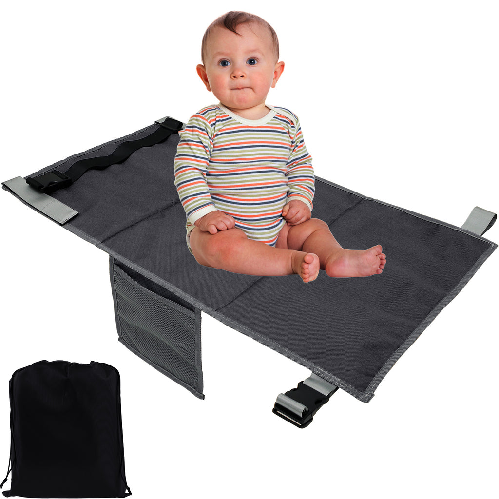 Lit de voyage portable pour enfants, avec repose-pieds et repose-jambes, hamac, et rallonge de siège d'avion pour tout-petits.