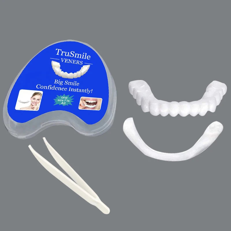 Veneer Snap-on Teeth Kit Fake Temporary Tooth Whitening Replacement Temporary Tooth Replacement White Snap Repair Fitting Kit