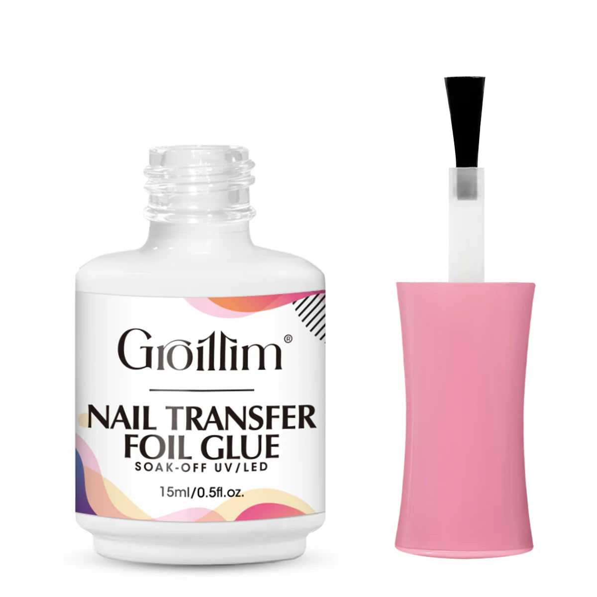 Colle pour nail art métallisé, colle de transfert pour stickers métallisés, idéale pour le nail art DIY, nécessite un éclairage LED.