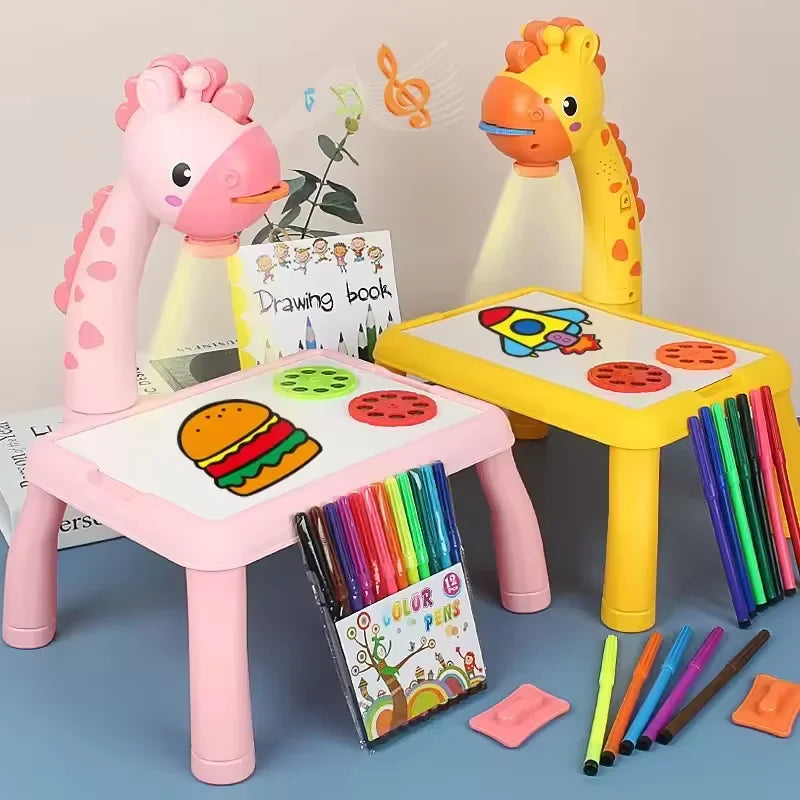 Kids Drawing Projector Toy with Light & Music