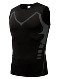 Men Sports Vest,quick Drying Moisture Absorption Breathable Base Fitness Compression Clothes,digital Print Sleeveless Sweatshirts for Basketball Training Running Cycling