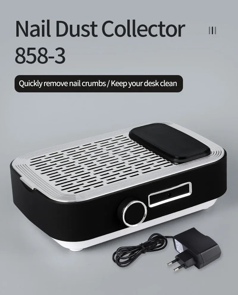 Nail Dust Collector – Powerful Nail Vacuum Fan 80W Dust Collector with Reusable Filter