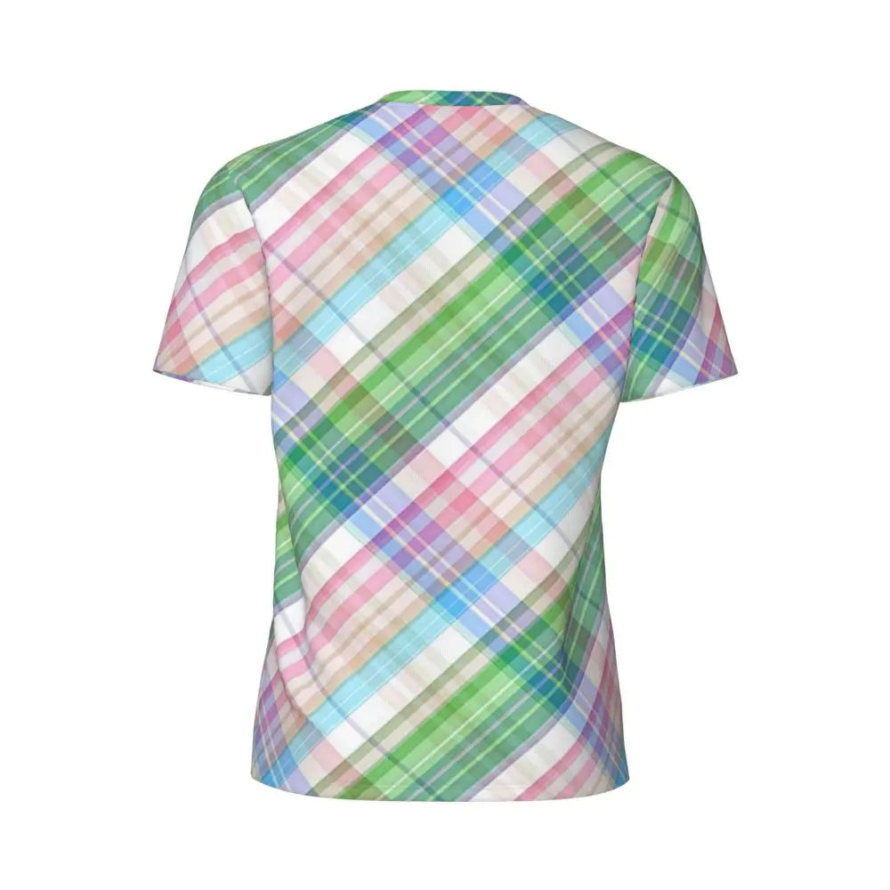 Gym T-Shirt Mondrian Line - Colorful Plaid Y2K Retro Graphic Tee