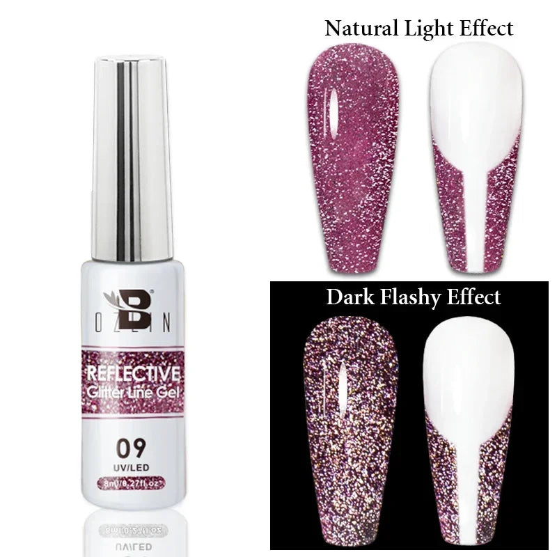 5ML Gold Silver Metallic Liner Paint Gel Polish Chrome Mirror Metal Effect Super Bright French UV LED Semi Permanent Nail Gel