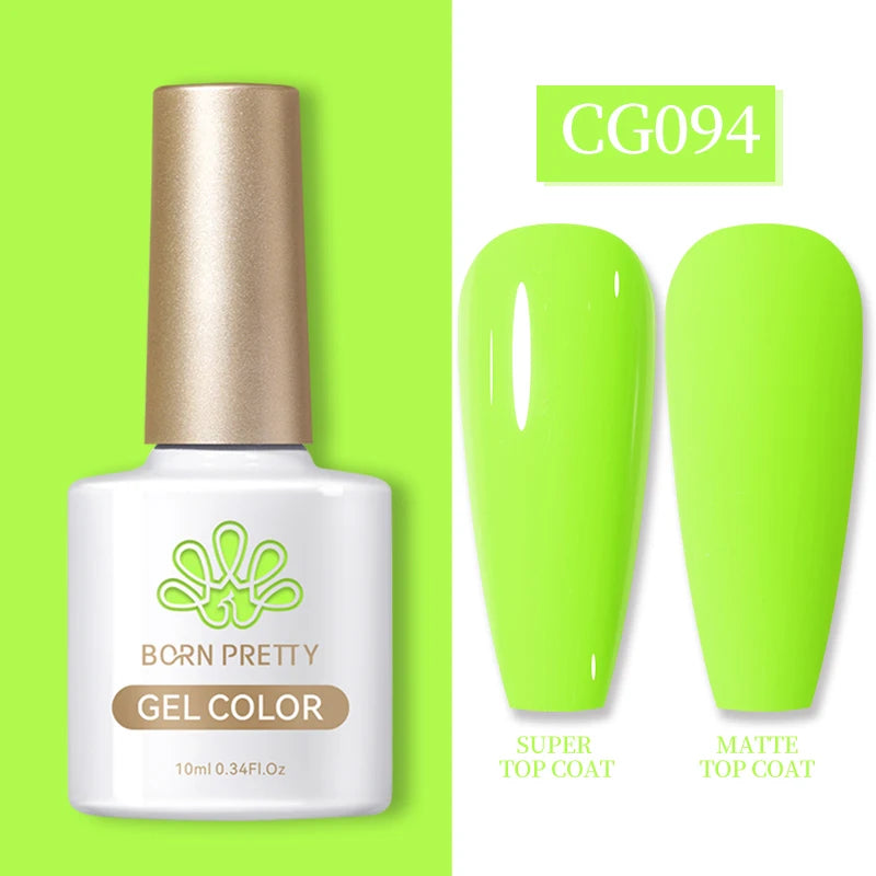 Vernis à ongles gel BORN PRETTY 10 ml, 130 couleurs, semi-permanent, semi-dissolvable, UV, base et top coat.
